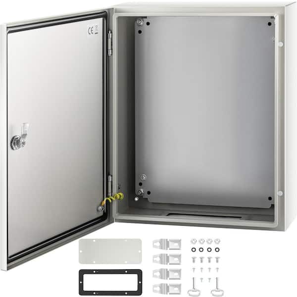 VEVOR Electrical Enclosure 20 in. x 16 in. x 6 in. Wall-Mounted IP66 Waterproof Carbon Steel Hinged Junction Box for Outdoor