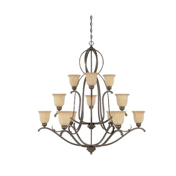 Designers Fountain Ordos 12-Light Forged Sienna Hanging Chandelier