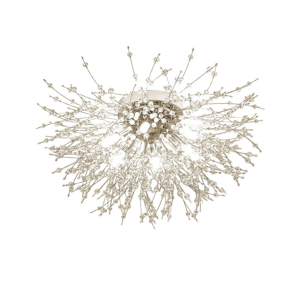 19.7 in. Ceiling Lights, Gold Flush Mount Crystal Sputnik Firework Close to