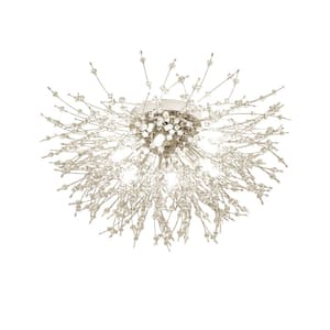 19.7 in. Ceiling Lights, Gold Flush Mount Crystal Sputnik Firework Close to Ceiling Lamp LED Ceiling Lighting Fixtures