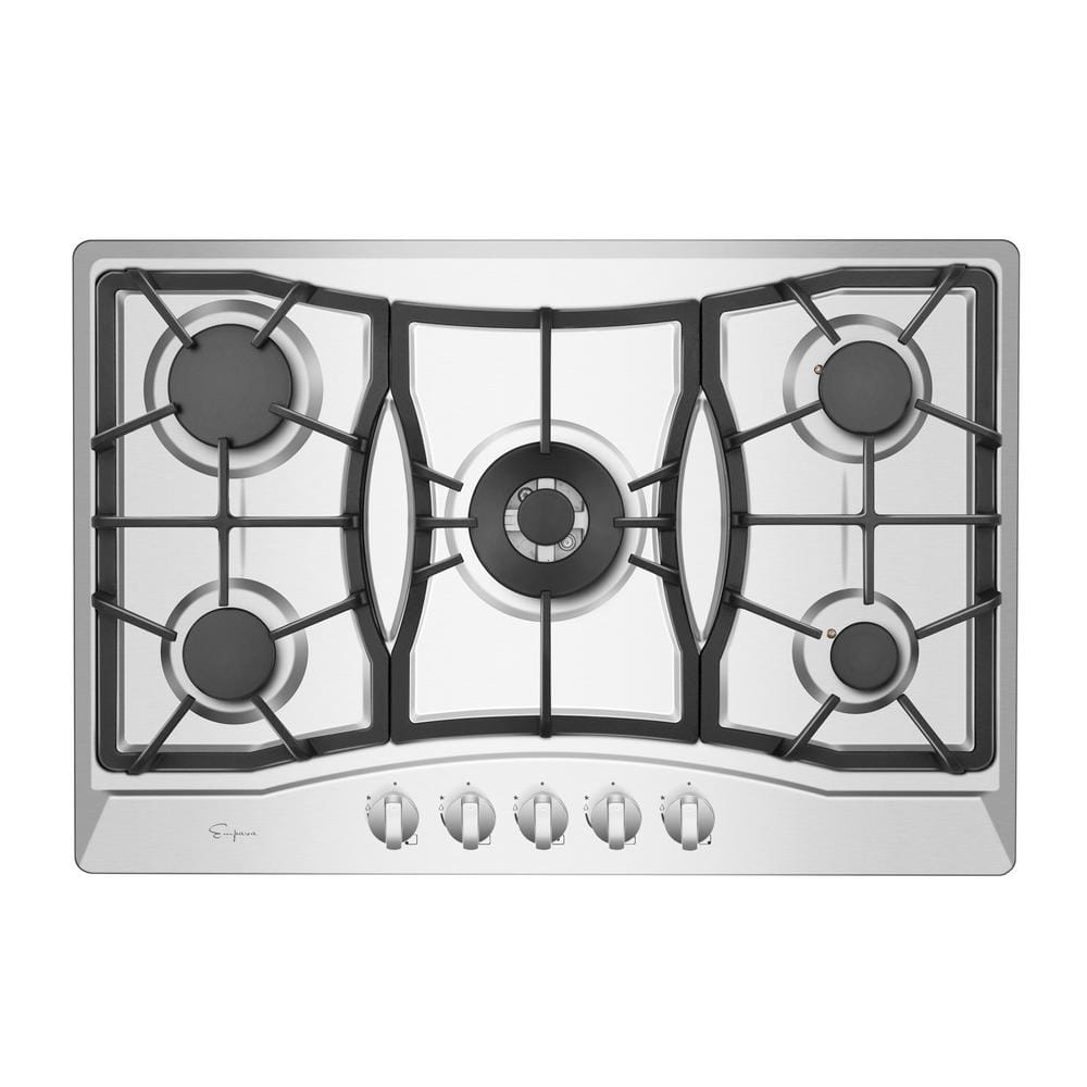 Empava 30 in. Gas Cooktop in Stainless Steel with 5 Burners including Power Burners, Silver