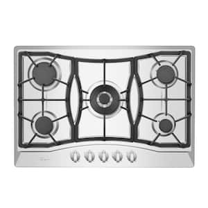 30 in. Gas Stove Cooktop with 5 Italy SABAF Burners in Stainless Steel