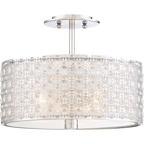 Quoizel Verity 3-Light Polished Chrome Semi-Flush Mount