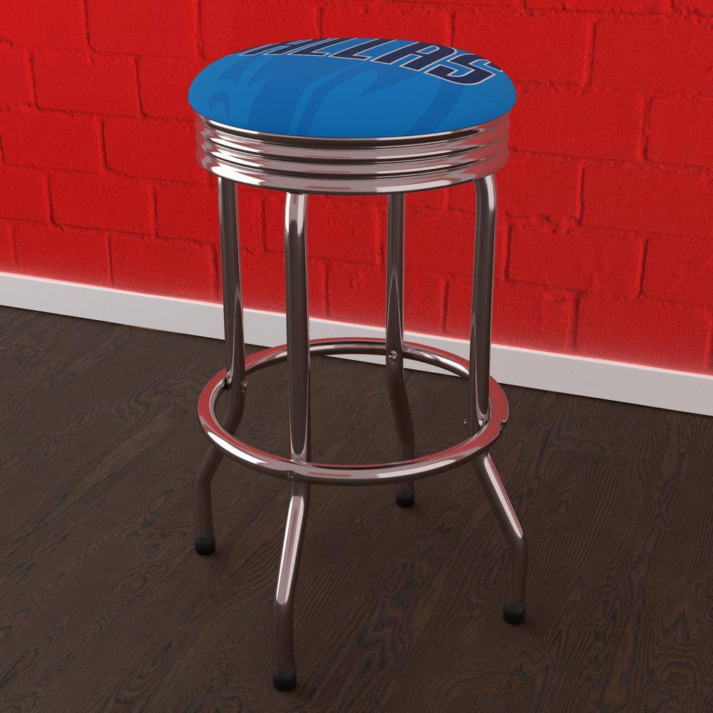 Dallas Mavericks Fade 31 in. Blue Backless Metal Bar Stool with Vinyl Seat