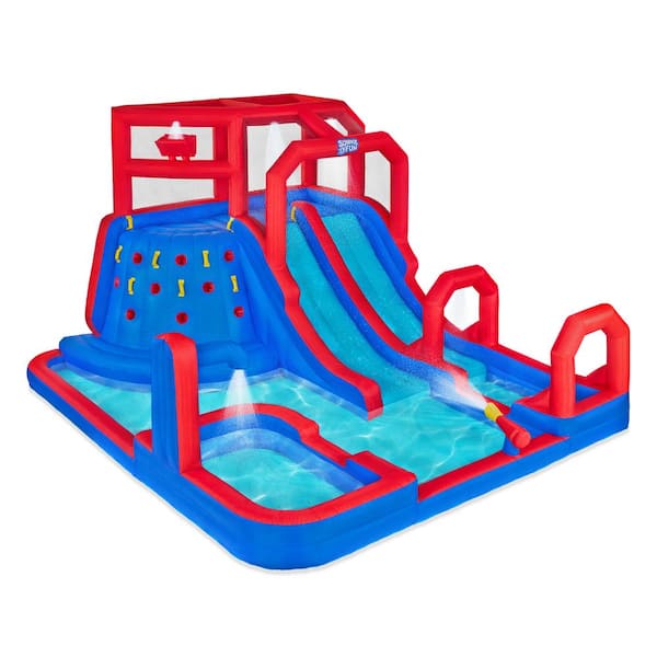 SUNNY & FUN Inflatable Water Slide and Blow up Pool, Kids Water Park for Backyard
