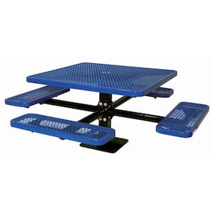 46 in. Diamond Blue Commercial Park Surface Mount Square Table
