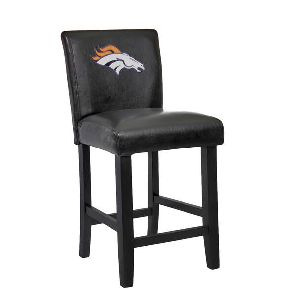 American Furniture Classics Denver Broncos 24 in Black Bar Stools with Faux Leather Cover (Set of 2)