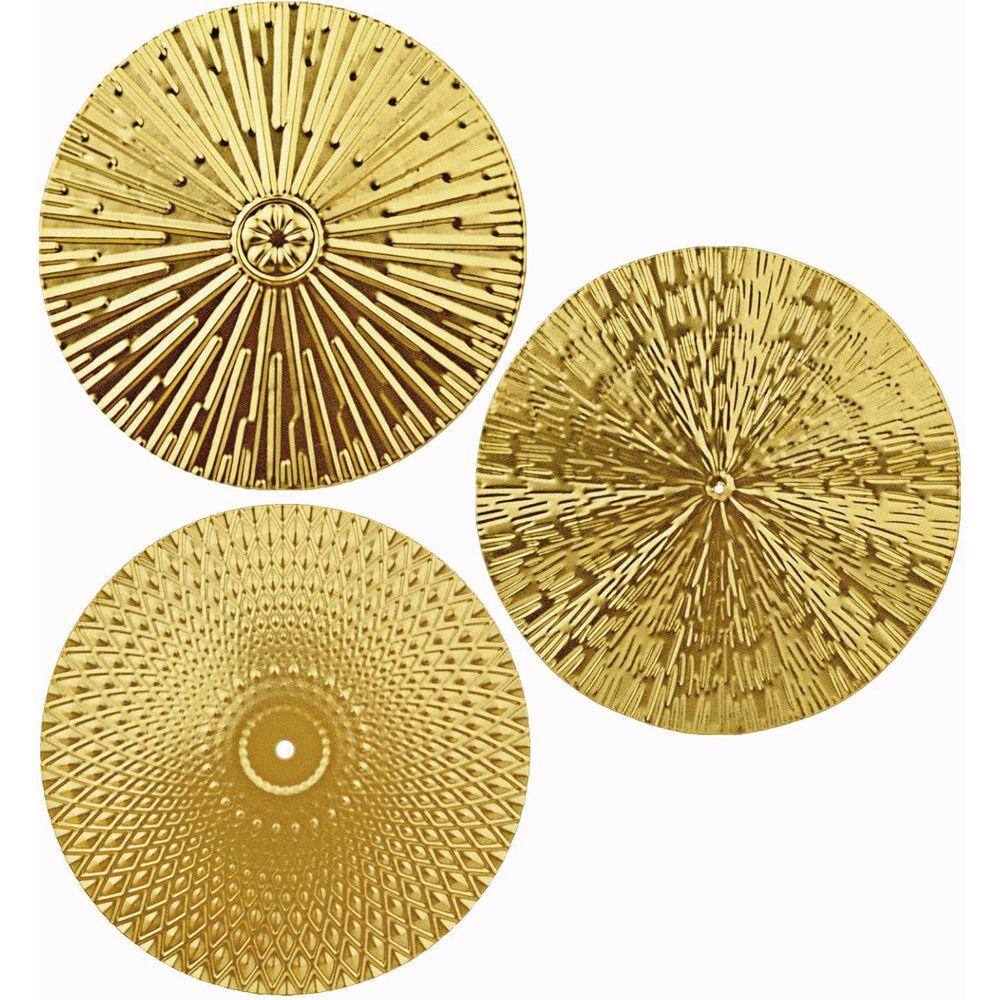 FAWEY TRED INC 10 in. Gold Wall Sculptures Art Decor Modern Metai