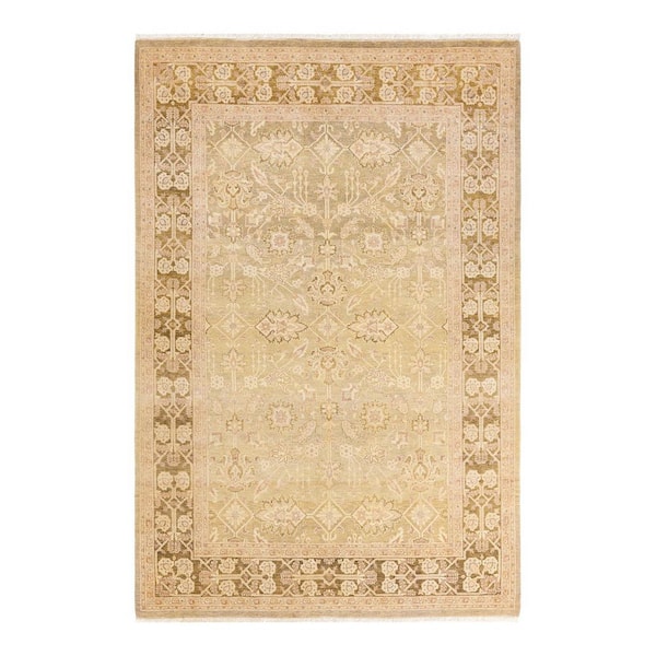 Eclectic Green 6 ft. x 9 ft. Floral Wool Indoor Area Rug