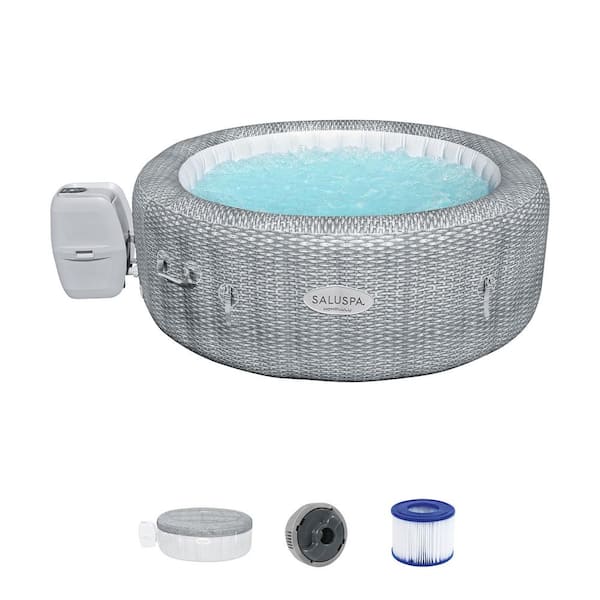 Bestway 6-Person 140-Jet Inflatable Hot Tub with Cover, Pump, and 2 Filter Cartridges
