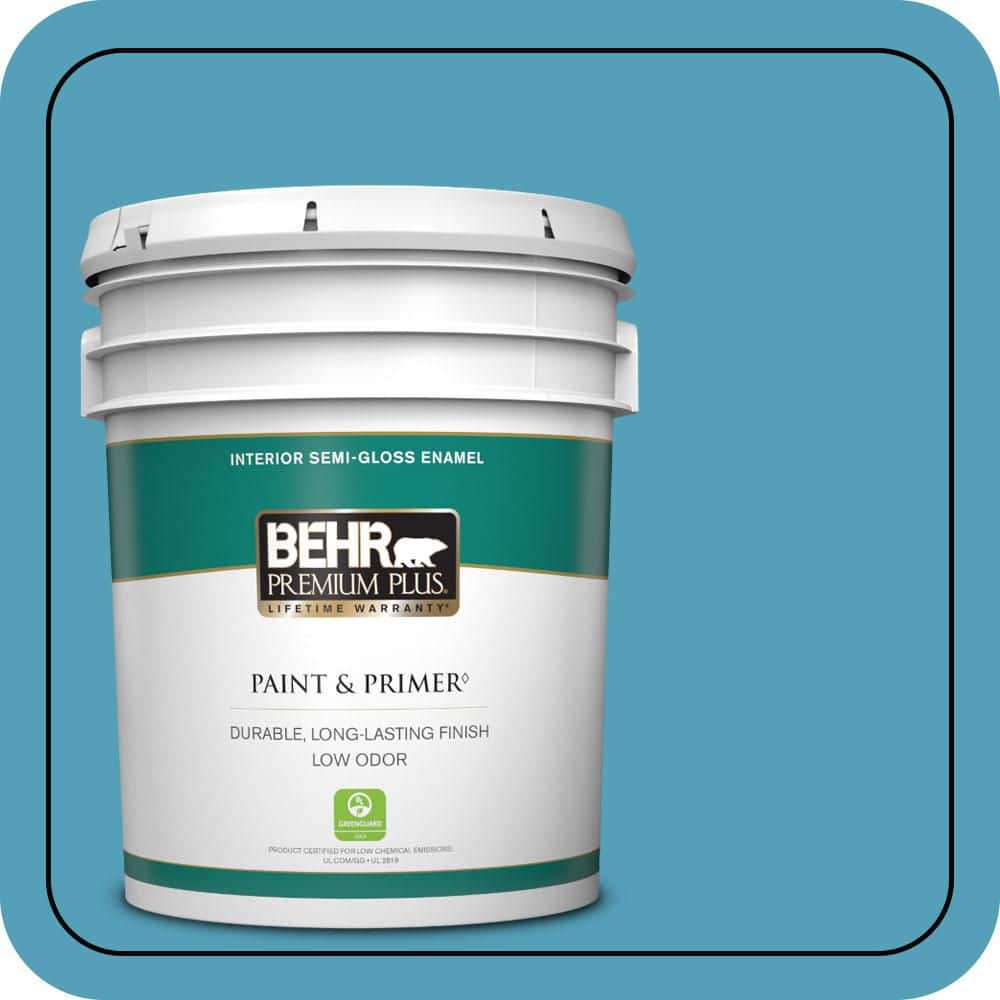 5 gal. #M480-5A North Pole Blue Semi-Gloss Enamel Low Odor Interior Paint & Primer price history on PriceWatchPro