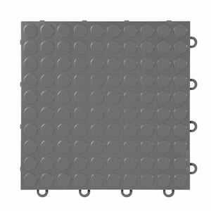 FlooringInc Gray Coin 12 in. W x 12 in. L x 3/8 in. T Polypropylene Garage Flooring Tiles (52 Tiles/52 sq. ft.)