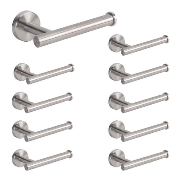 10-Pack Stainless Steel Wall Mounted Toilet Roll Holder, Bathroom Toilet Paper Holder in Brushed Nickel