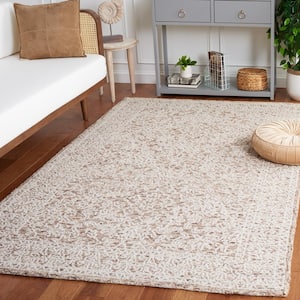 Ebony Brown/Ivory 4 ft. x 6 ft. Floral Area Rug