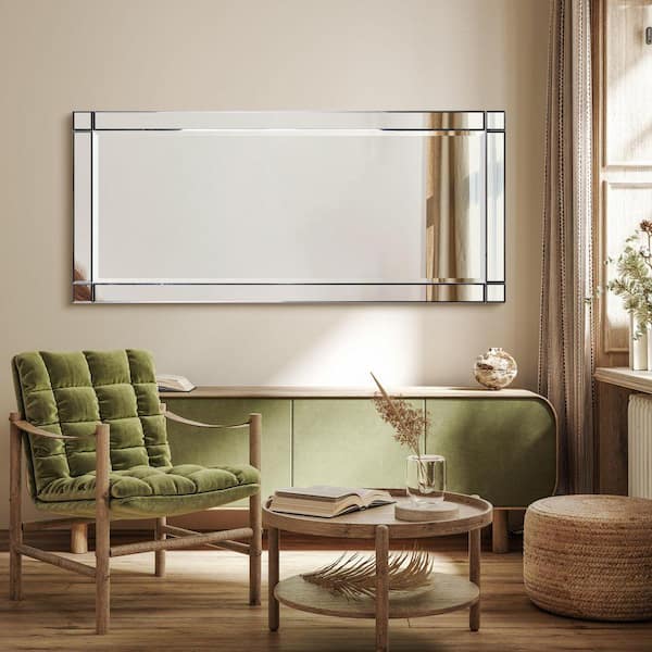 Empire Art Direct Large Rectangle Clear Beveled Glass Contemporary