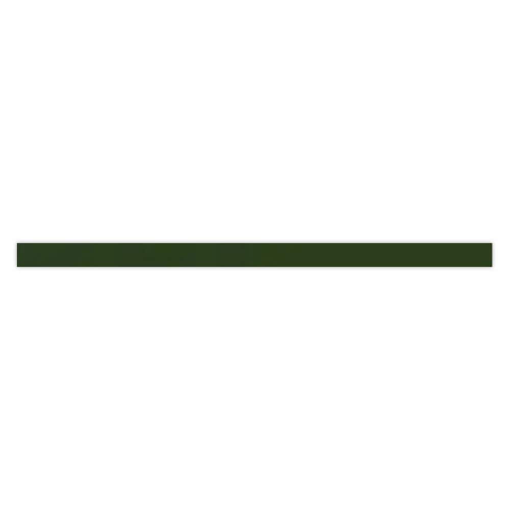 Forest Green Glossy Porcelain Bullnose Trim Tile, 0.6 x 12 in