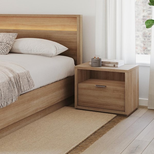 Nexera Dean 3-Piece Brown Oak Composite Queen Size Bedroom Set