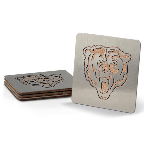 YouTheFan NFL Chicago Bears 4 in. Metallics Coasters (Set of 4)