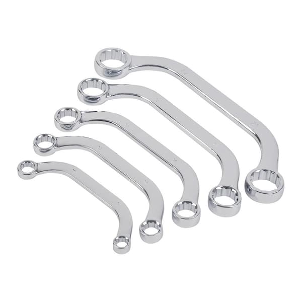 KING 5-Piece Half-Moon Box-End Wrench Set, 8 mm to 22 mm with Hanging ...