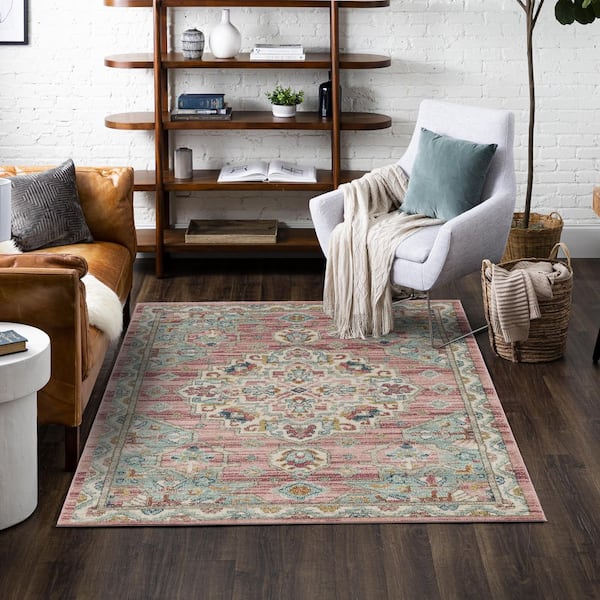 Laughton Pink 5 ft. 3 in. x 8 ft. Area Rug
