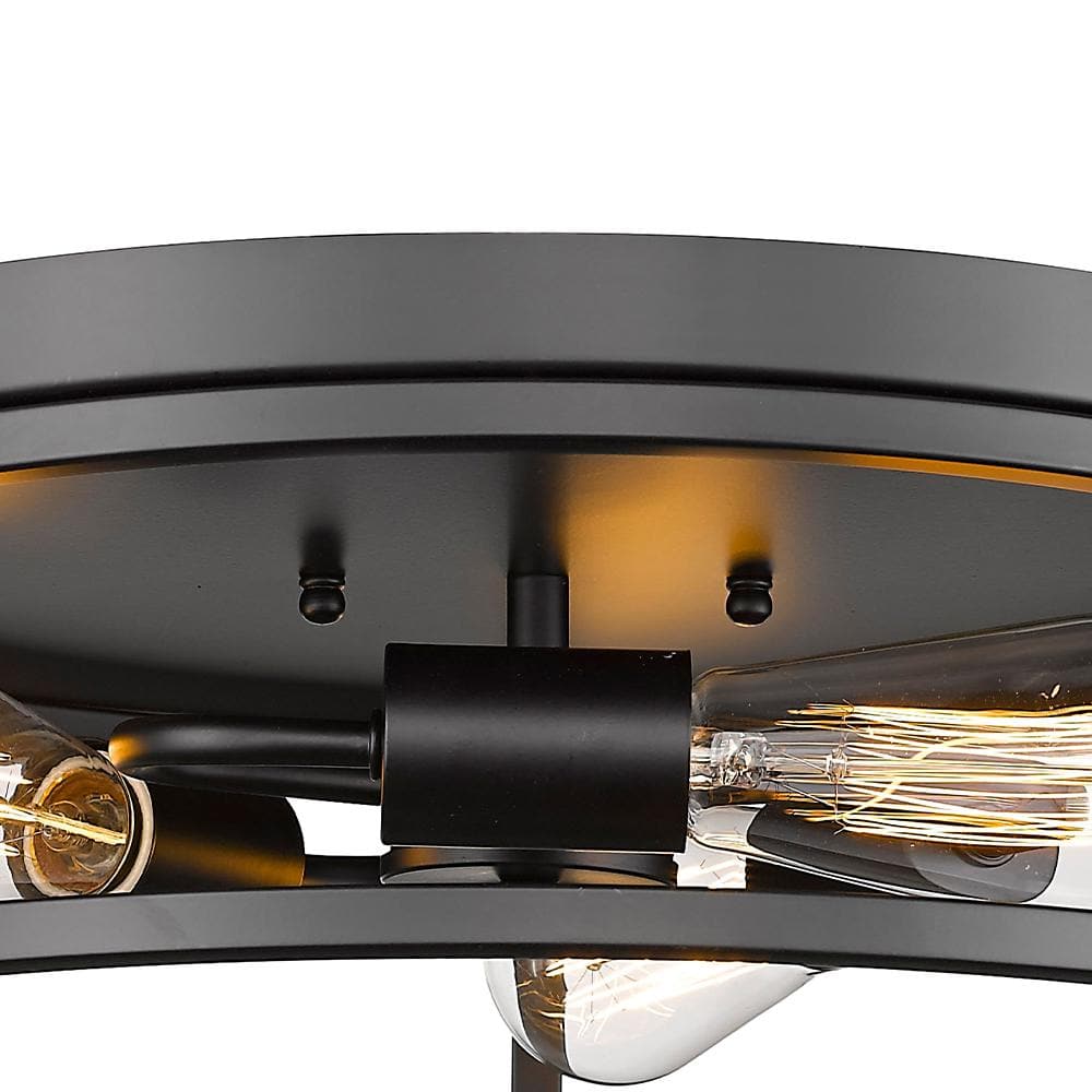 Elysian Gold & Crystal 16" Drum Flush Mount Light for Indoor/Outdoor