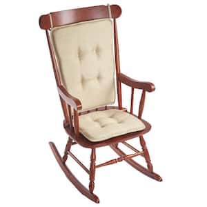 Klear Vu Embrace Natural Tufted Rocking Chair Cushion Set with Gripper Back and Ties