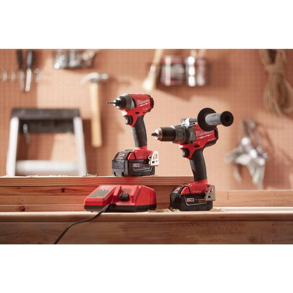 Milwaukee - M18 FUEL ONE-KEY 18V Lithium-Ion Brushless Cordless Hammer Drill/Impact Driver Combo Kit w/(2) 5.0Ah Batteries, Case