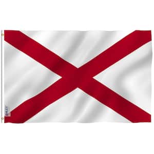 Fly Breeze 3 ft. x 5 ft. Polyester Alabama State 2-Sided Banner Flag with Brass Grommets and Canvas Header