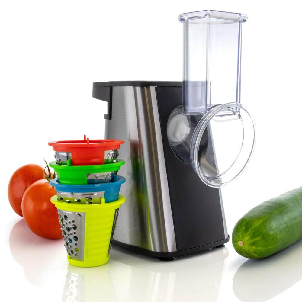MegaChef 4-in-1 Stainless Steel Electric Salad Maker with Color Pods