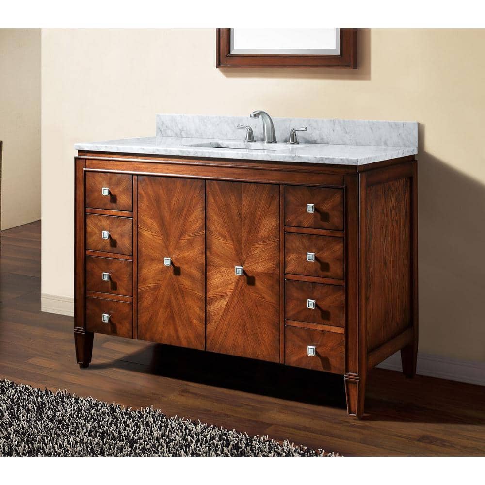 Brentwood 49" Walnut Solid Wood Freestanding Vanity Cabinet