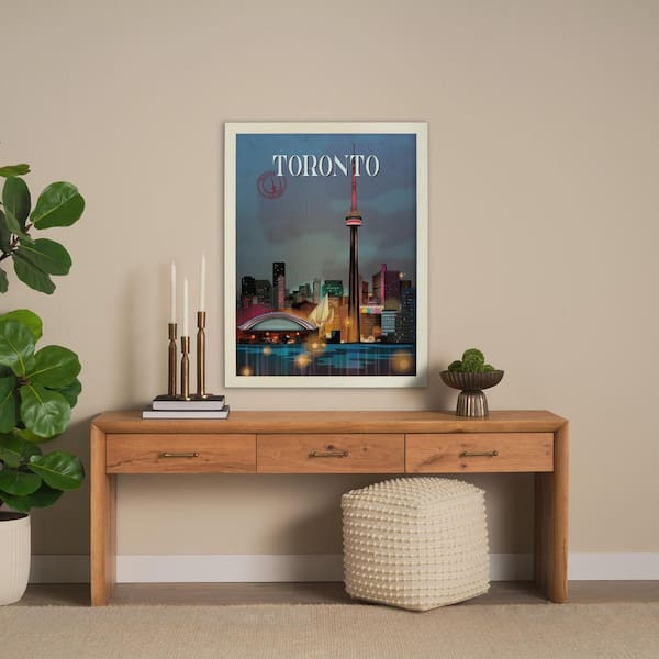 Toronto Go Series Brown Framed Wall Art 43 in. x 33 in.