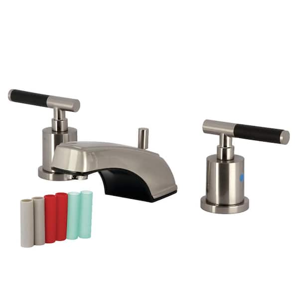 Kingston Brass Kaiser 8 in. Widespread Double Handle Bathroom Faucet in Brushed Nickel