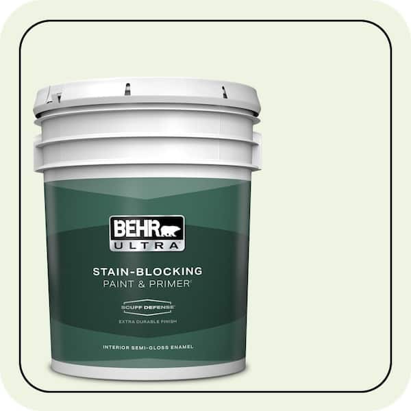 BEHR ULTRA 5 gal. #430A-1 Mint Hint Extra Durable Semi-Gloss Enamel Interior Paint & Primer
