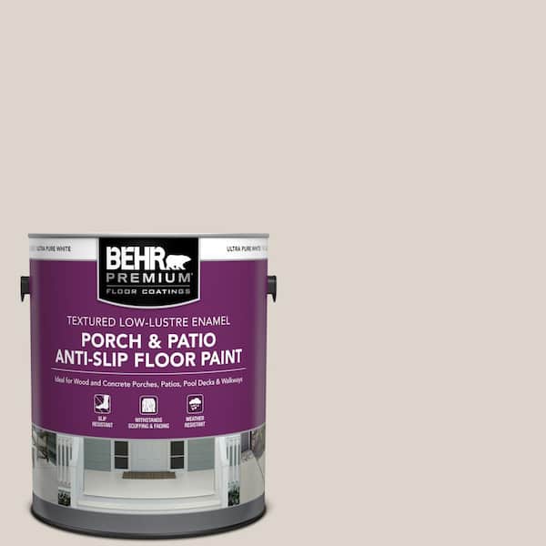 BEHR PREMIUM 1 gal. #ECC-18-2 Pebbled Shore Textured Low-Lustre Enamel Interior/Exterior Porch and Patio Anti-Slip Floor Paint