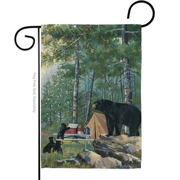 Breeze Decor 13 in. x 18.5 in. Bears Campsite Wildlife Garden Flag ...