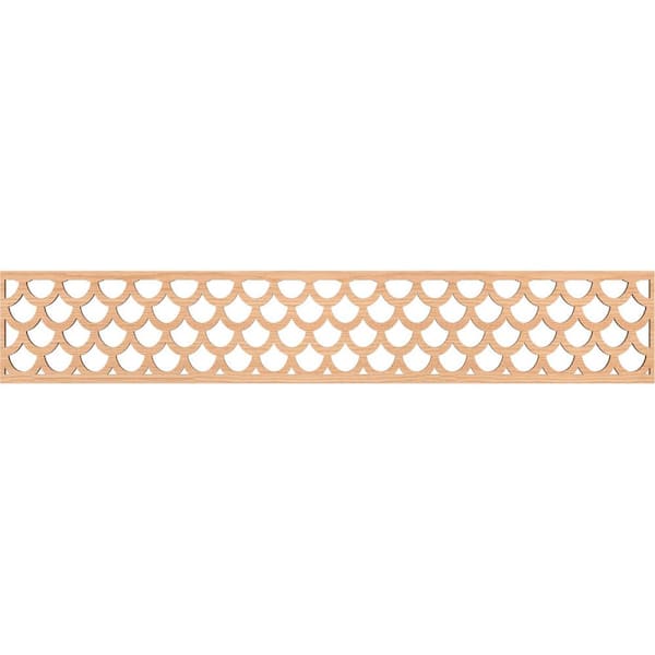 Ekena Millwork Hudson Fretwork 0.25 in. D x 46.625 in. W x 8 in. L Hickory Wood Panel Moulding