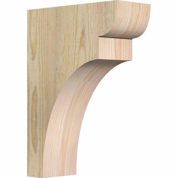 Ekena Millwork 4 in. x 10 in. x 14 in. Douglas Fir Yorktown Rough Sawn Corbel