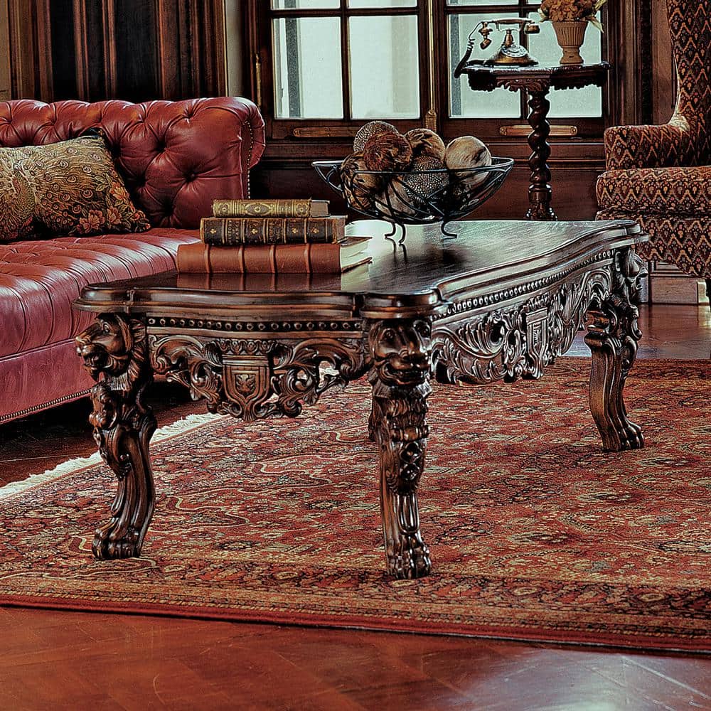 Grand Mahogany Lion Leg Rectangular Coffee Table
