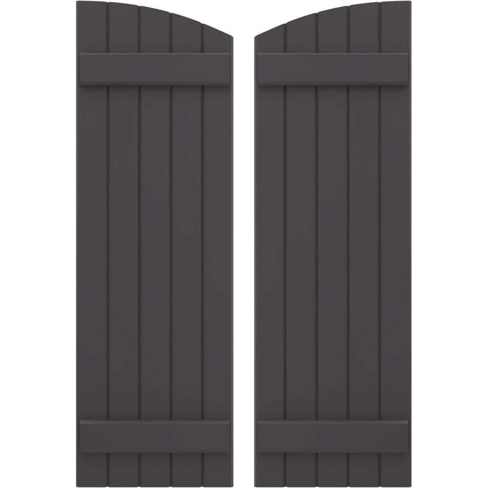 17-1/2 in. W x 32 in. H Americraft Exterior Real Wood Joined Board and Batten Shutters w/Elliptical Top Shadow Mountain price history on PriceWatchPro
