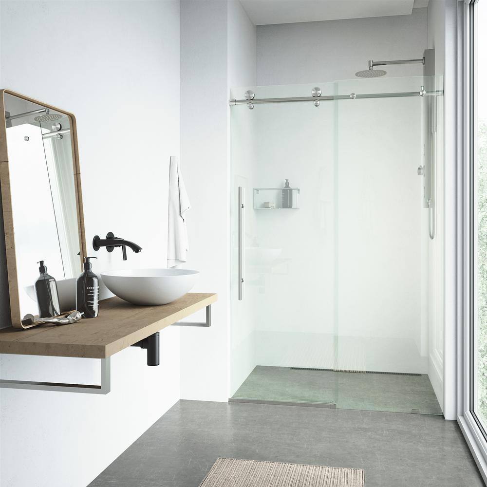 Elan E-Class Frameless Sliding Shower Door with Clear Glass