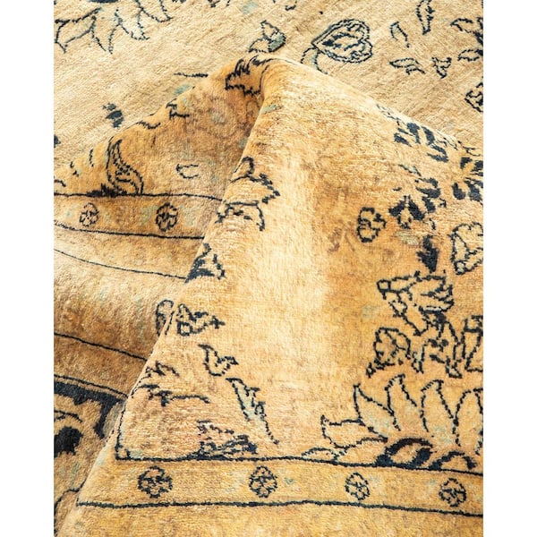 Mogul 12 ft. x 18 ft. Beige Oriental Wool Indoor Area Rug