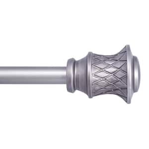 Fast Fit Easy Install Jamey 36 in. - 66 in. Adjustable Single Curtain Rod 5/8 in. Dia., Pewter with Trumpet Finials