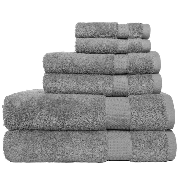 Besondere 6-Piece Quiet Shade Dobby Solid Cotton Bath Towel Set ...