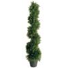 4 ft. Upright Juniper Slim Spiral Tree with Artificial Natural Trunk in Green Round Growers Pot