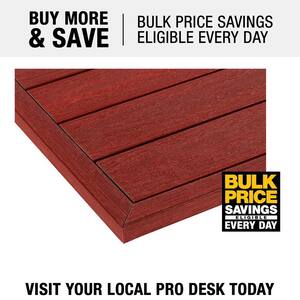 1/12 ft. x 1 ft. Quick Deck Composite Deck Tile Outside Corner Trim in Swedish Red (2-Pieces/Box)