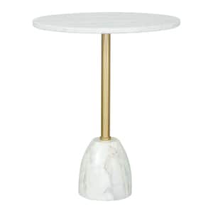 Cynthia 16 in.W White 22 in.H Round Marble End Table
