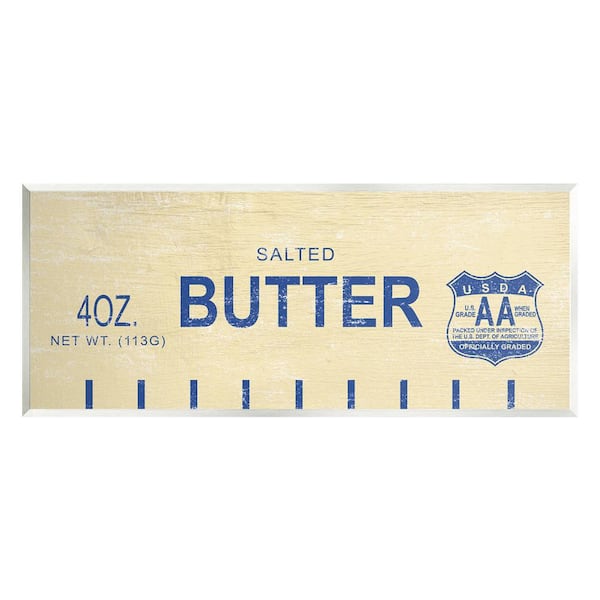 The Stupell Home Decor Collection Vintage Salted Butter Design by Daphne Polselli Unframed Food Art Print 17 in. x 7 in.