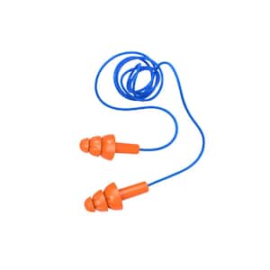 Reusable Corded Earplugs NRR 26 TPR (3-Pack)