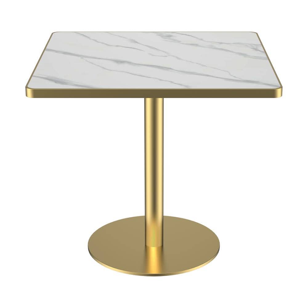 "31.5 in. W x 29.53 in. H Square Tulip Table 31.5"" Faux Marble Top, Metal Frame, Easy Assemble" price history on PriceWatchPro