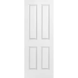 30 in. x 80 in. Smooth 4-Panel Solid Core Primed Composite Interior Door Slab